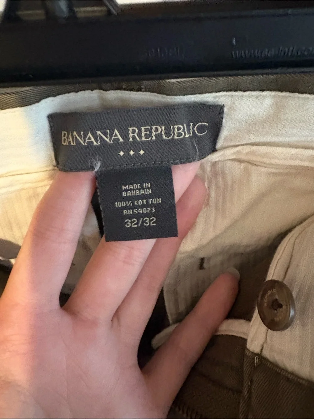 Banana Republic Men's Olive Green Chino Trousers 32x32